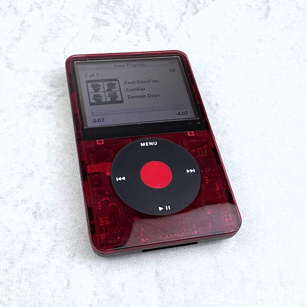 iPod 5th Generation 128GB, 2000mAh, Transparent Red Faceplate, U2 Special Edition Backplate