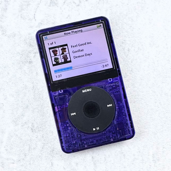 iPod 5th Generation 128GB, 2000mAh, Transparent Purple Faceplate