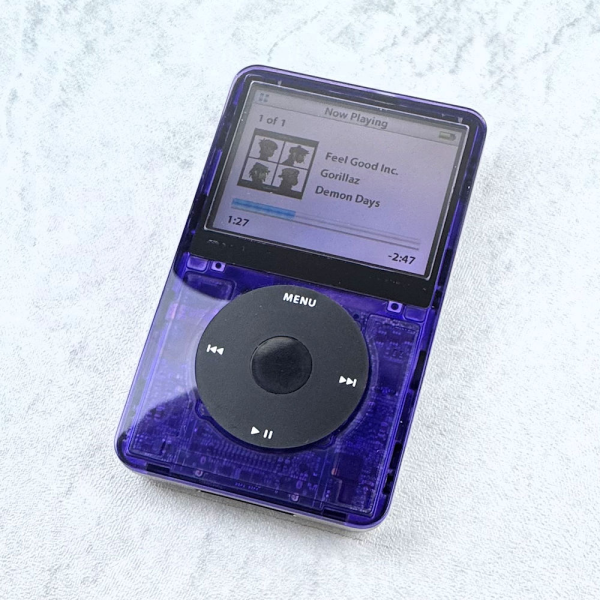 iPod 5th Generation 128GB, 2000mAh, Transparent Purple Faceplate