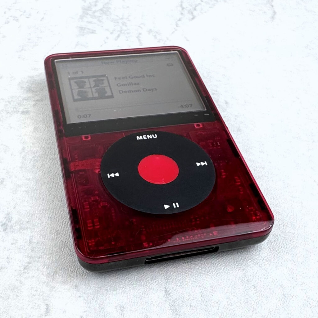 iPod 5th Generation 128GB, 2000mAh, Transparent Red Faceplate, U2 Special Edition Backplate