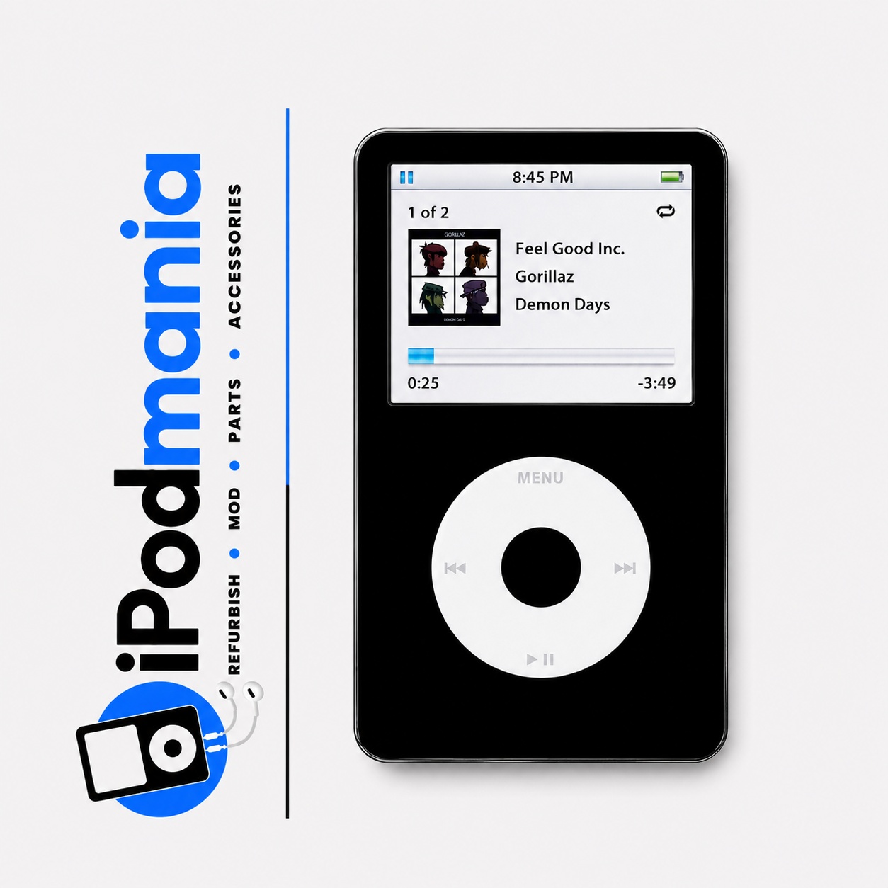 iPod 5th Generation 30GB, 650mAh, Black, White Click Wheel - Image 1