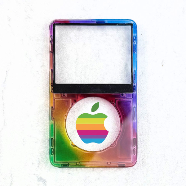 Transparent Apple 1977 Rainbow Colors Faceplate for iPod 5th/5.5th Generation