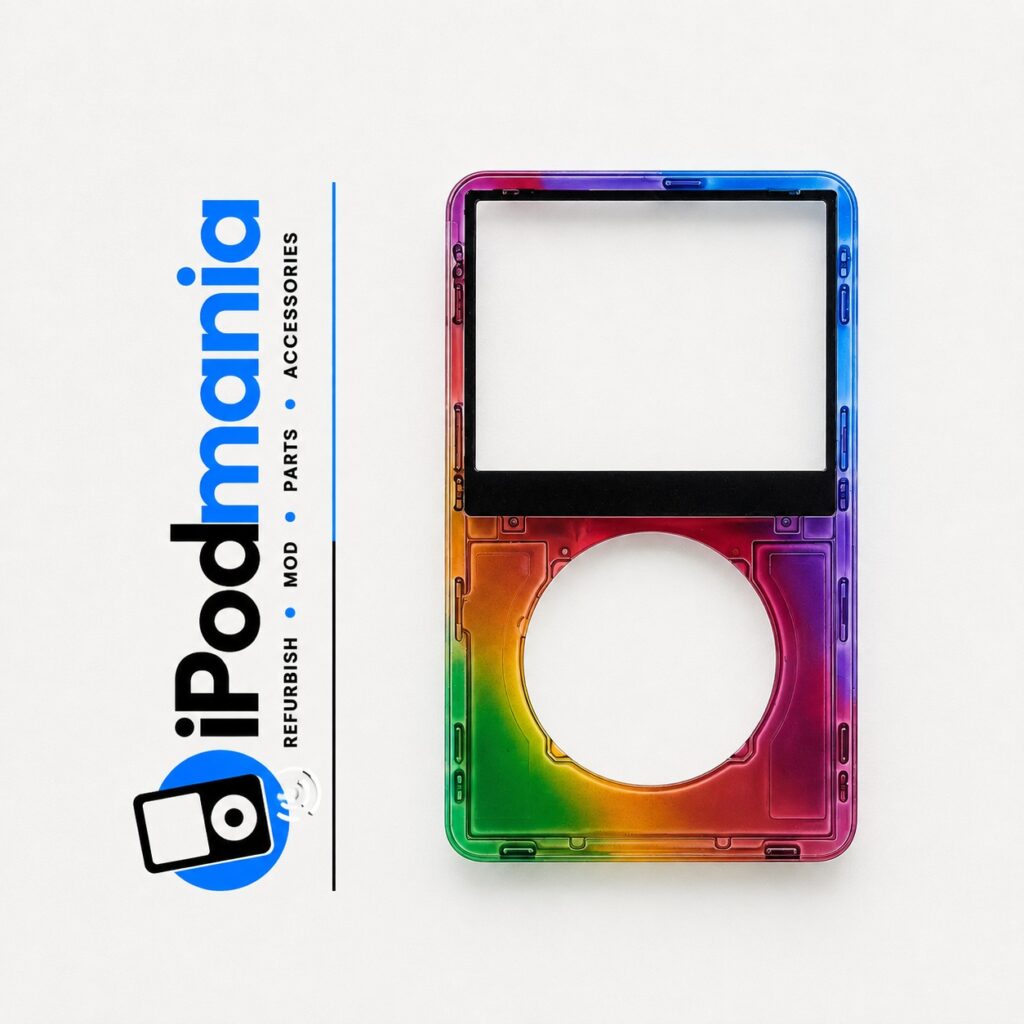 Transparent Apple 1977 Rainbow Colors Faceplate for iPod 5th/5.5th Generation